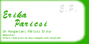 erika paricsi business card