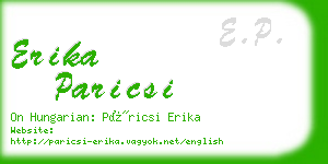 erika paricsi business card